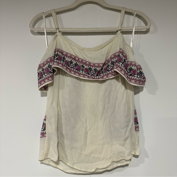 Skies Are Blue Jessie Embroidered Off the Shoulder Top Floral size small - Picture 2 of 4